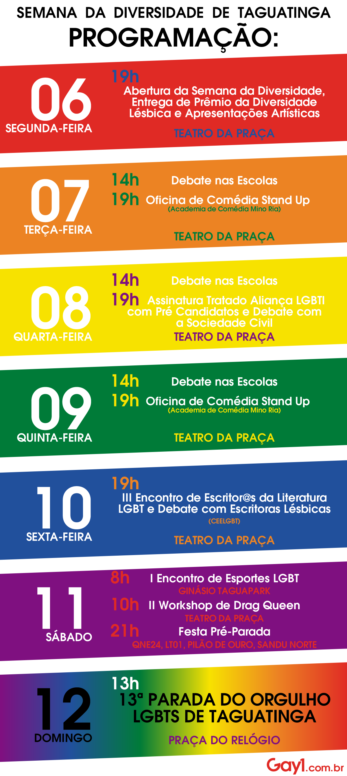 Semana da Diversidade LGBT de Taguatinga DF. (Foto: Arte/Gay1)