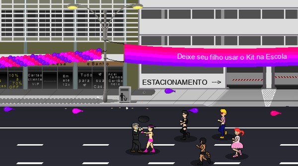 Na animação, Jair Bolsonaro e ganha pontos ao matar negros, mulheres e pessoas LGBT. (Foto: Reprodução/Steam)